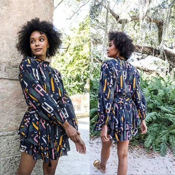 carolina k Dresses & Skirts - Carolina K Marcia Mini Skirt & Blouse Set in Five Elements Women's Size XS NWOT